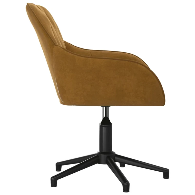 Lot de 2 chaises de salle à manger siège pivotant hauteur réglable en velours marron DEC025276