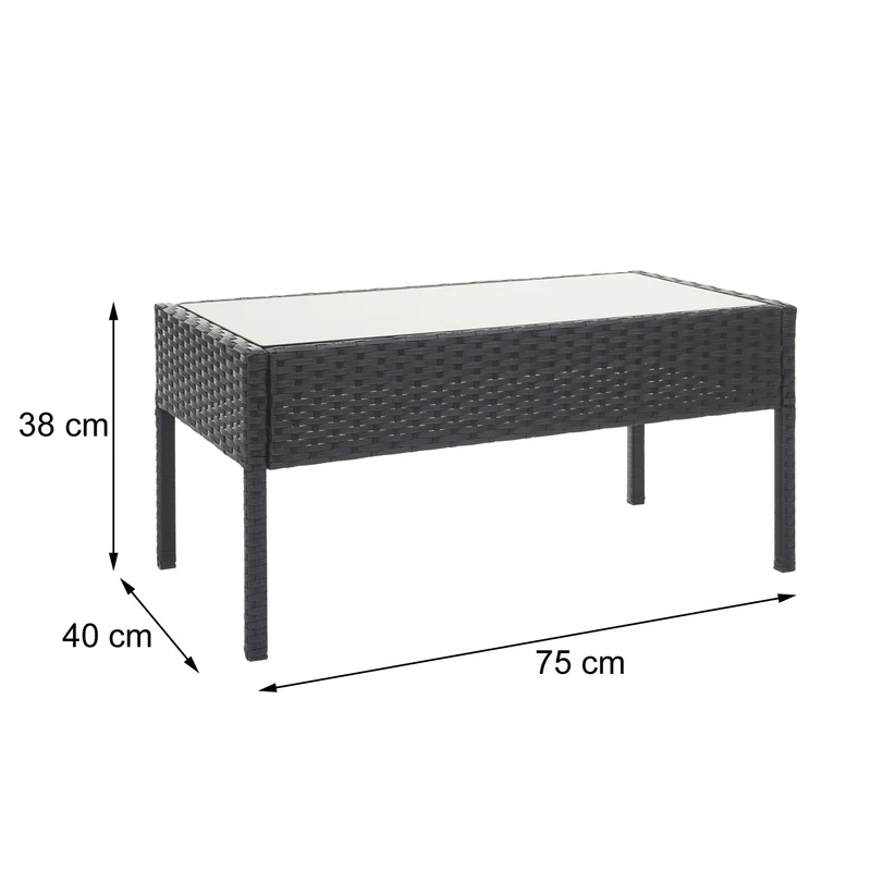 Ensemble pour extérieur balcon/jardin/salon en polyrotin marron coussins gris foncé 04_0004200