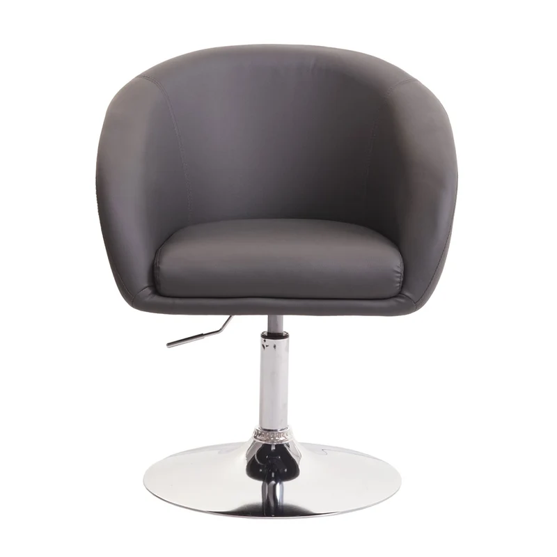 Chaise de salle à manger pivotante hauteur réglable en synthétique gris 04_0002229
