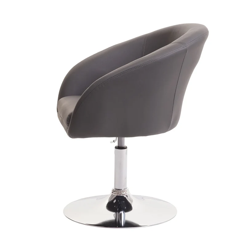 Chaise de salle à manger pivotante hauteur réglable en synthétique gris 04_0002229