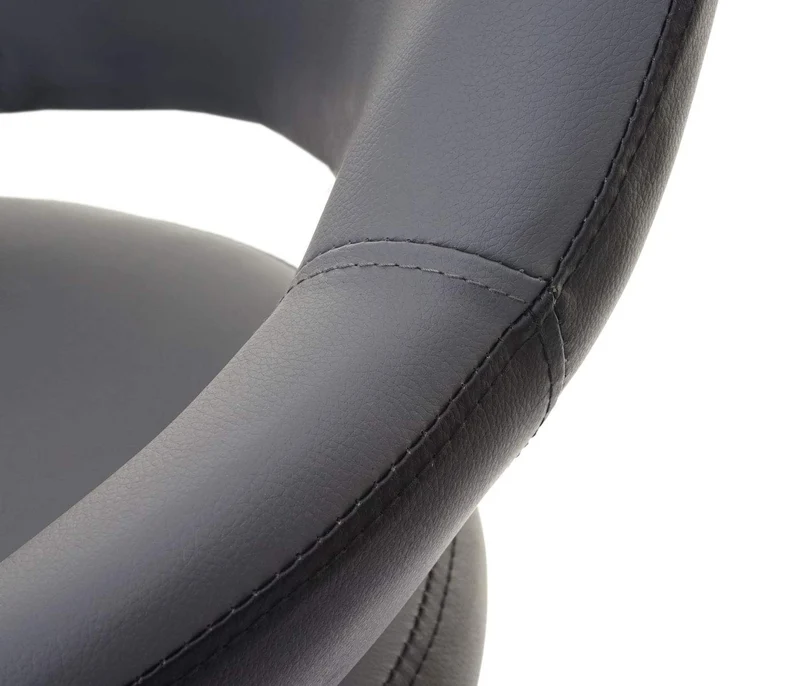 Lot de 2 tabourets de bar avec dossier synthétique gris et noir rotatif et réglable TDB04042