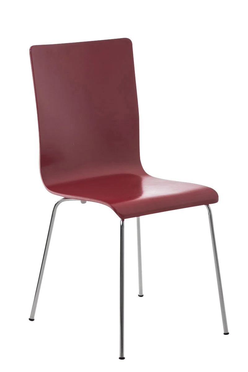 Lot de 2 chaises de cuisine en bois rouge et métal CDS10061