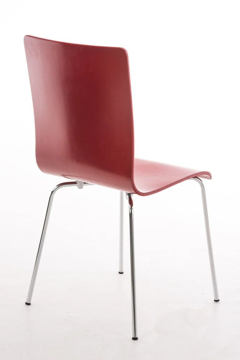 Lot de 2 chaises de cuisine en bois rouge et métal CDS10061