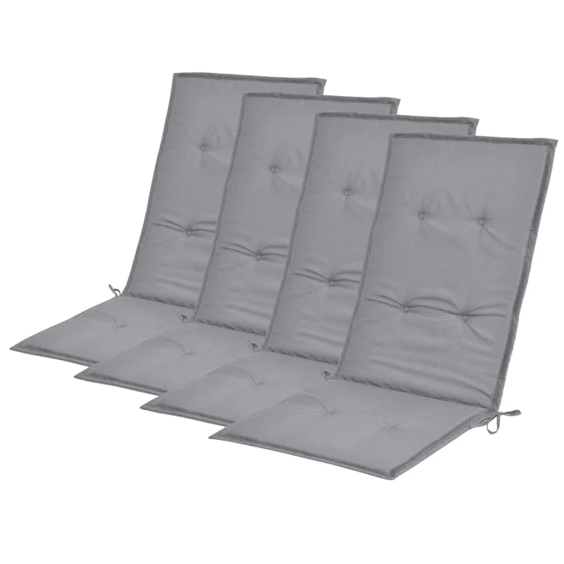 Lot de 4 coussins de chaise de jardin en tissu gris 120x50x3 cm DEC021545