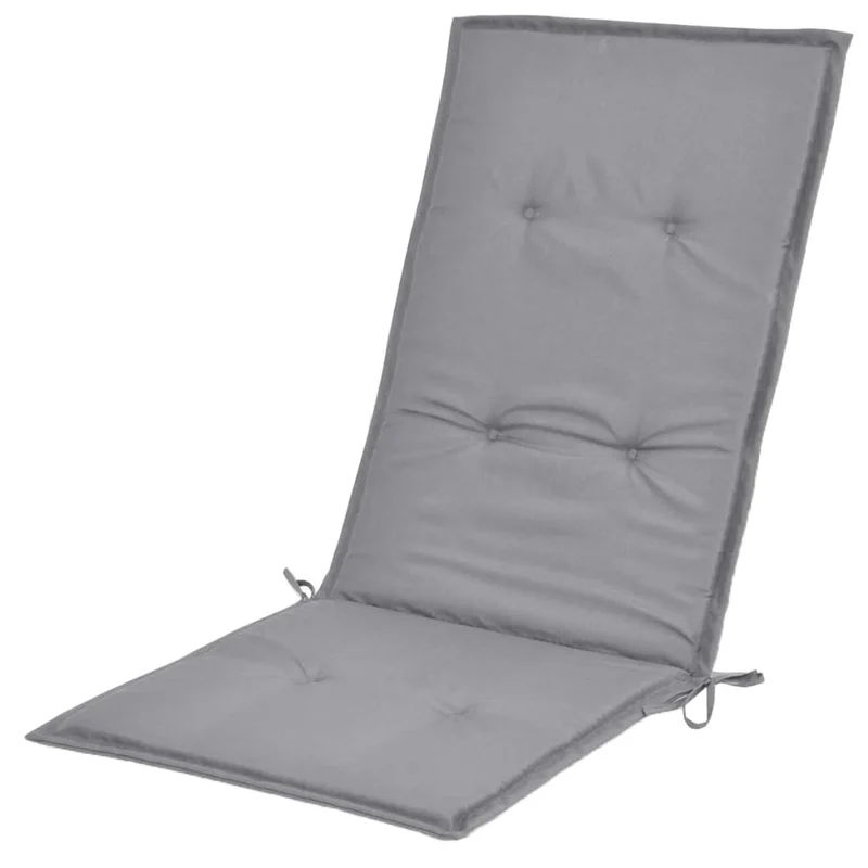 Lot de 4 coussins de chaise de jardin en tissu gris 120x50x3 cm DEC021545