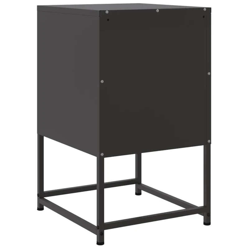 Table de chevet avec compartiment avec porte 36 x 39 x 60,5 cm acier noir DEC034374