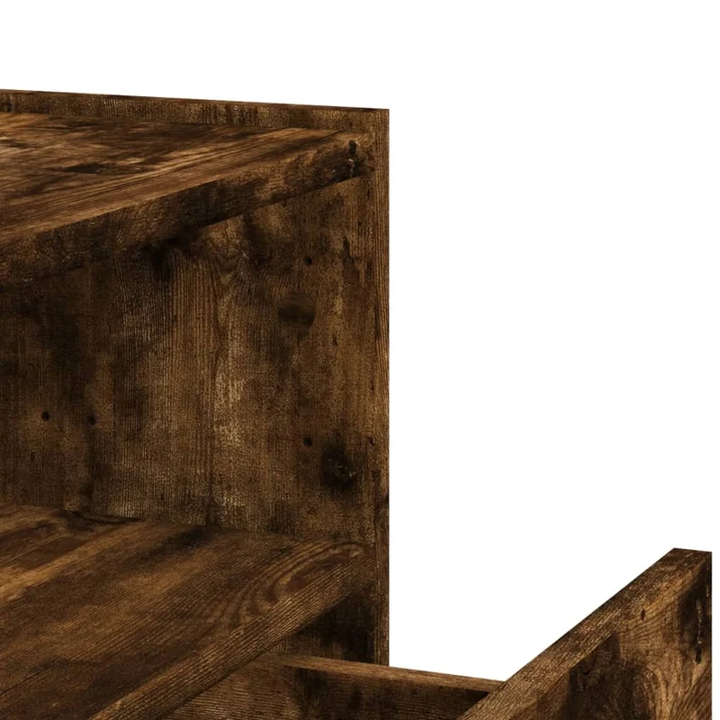 Table de chevet murale avec tiroir et compartiment ouvert 45 x 30 x 35 cm bois d'ingénierie marron DEC034260