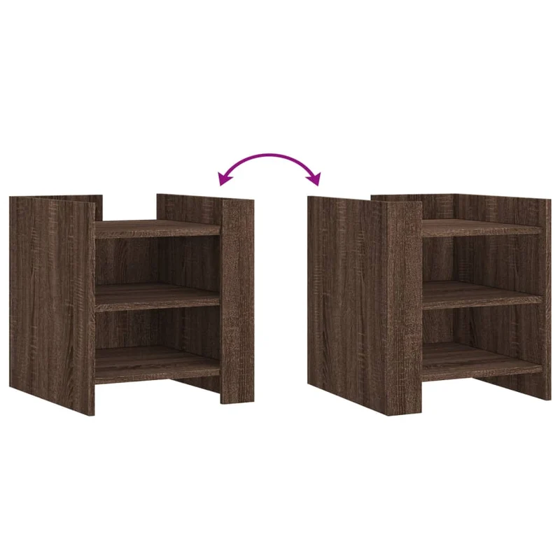 Table de chevet avec étagères 45 x 50 x 50 cm bois d’ingénierie marron DEC033779
