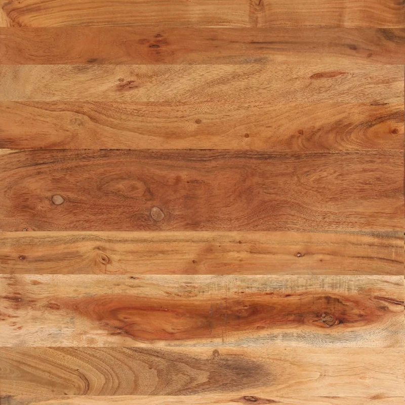 Table de chevet avec compartiment avec porte 40 x 33 x 46 cm bois d'acacia massif et fer noir DEC032956