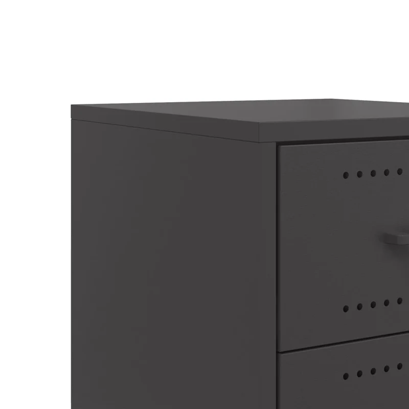 Table de chevet sur roulettes avec 3 tiroirs 36 x 39 x 59 cm en acier noir DEC034371