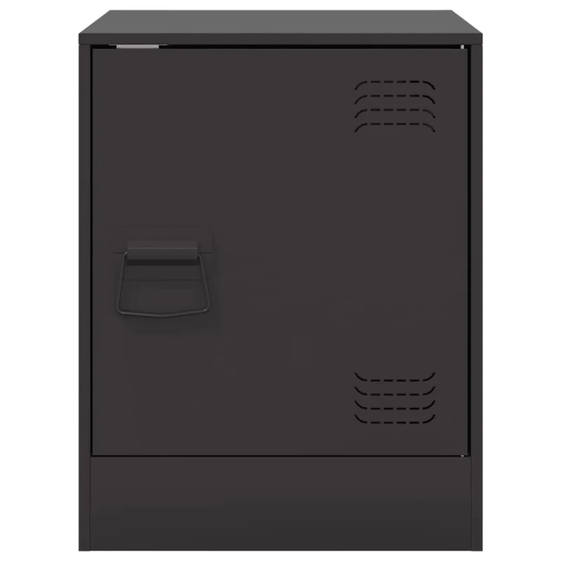 Table de chevet avec compartiment avec porte 34,5 x 39 x 44 cm acier noir DEC034349