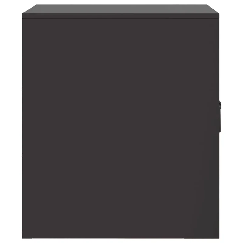 Table de chevet avec compartiment avec porte 34,5 x 39 x 44 cm acier noir DEC034349