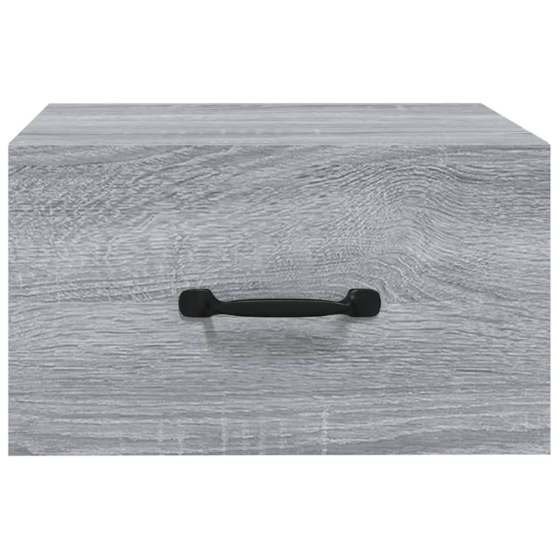 Table de chevet murale avec tiroir 35 x 35 x 20 cm bois d'ingénierie gris DEC034328