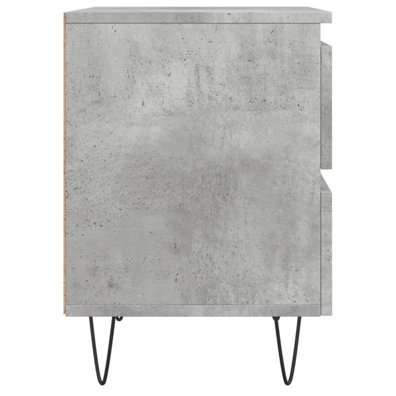 Table de chevet avec deux tiroirs 40 x 35 x 50 cm bois d’ingénierie gris DEC034005