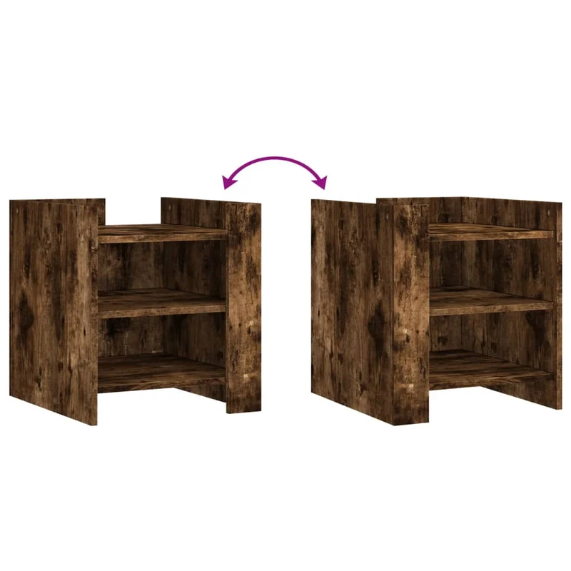 Table de chevet avec étagères 45 x 50 x 50 cm bois d'ingénierie marron DEC033658
