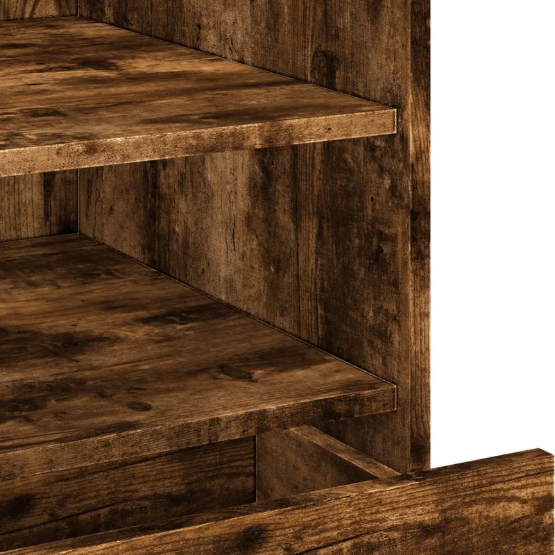 Table de chevet avec étagères et tiroir 45 x 50 x 50 cm bois d'ingénierie marron DEC033657