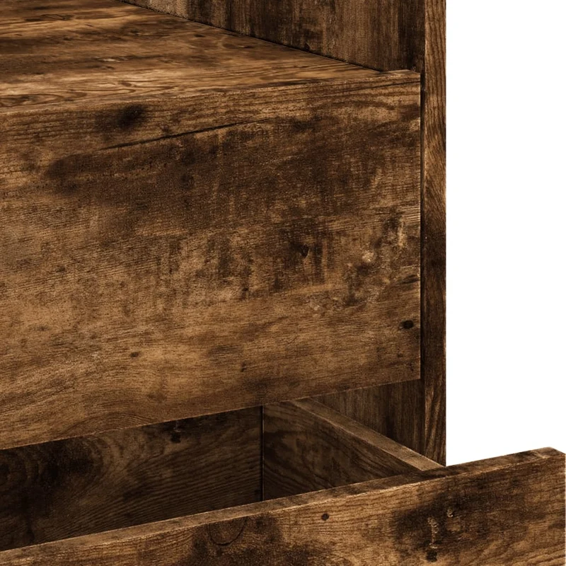 Table de chevet avec 2 tiroirs 45 x 50 x 50 cm bois d'ingénierie marron DEC033655