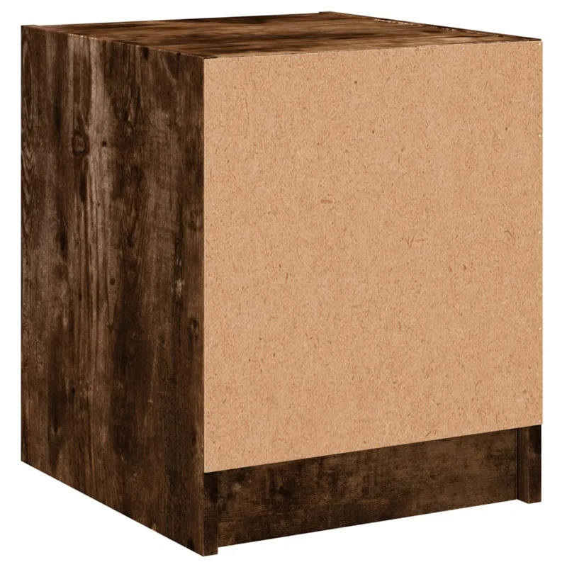Table de chevet avec porte vitrée 35 x 37 x 42 cm bois d'ingénierie marron et verre DEC033267