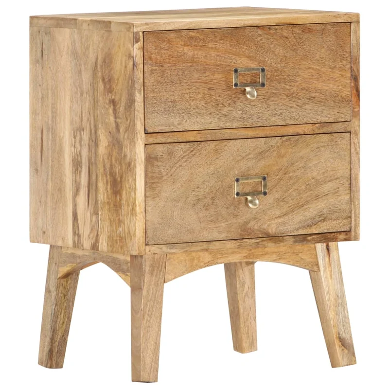 Table de chevet avec deux tiroirs 40 x 35 x 55 cm bois de manguier DEC033004