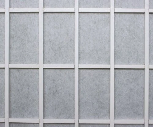 Paravent 5 panneaux pans en bois blanc et papier riz 175x220cm PAR06059
