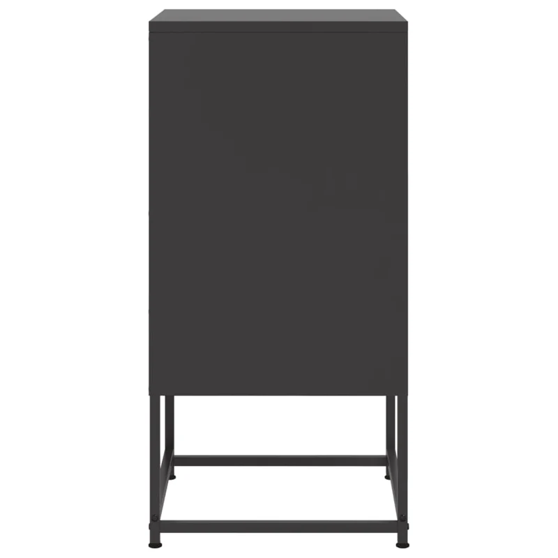 Table de chevet avec compartiment avec porte 36 x 39 x 78 cm acier noir DEC034378