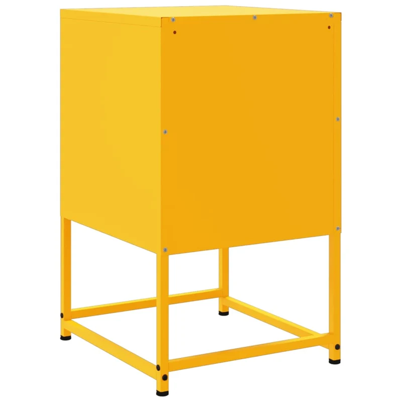 Table de chevet avec compartiment avec porte 36 x 39 x 60,5 cm acier jaune DEC034097
