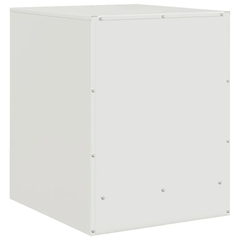 Table de chevet avec compartiment avec porte 34,5 x 39 x 44 cm acier blanc DEC033292