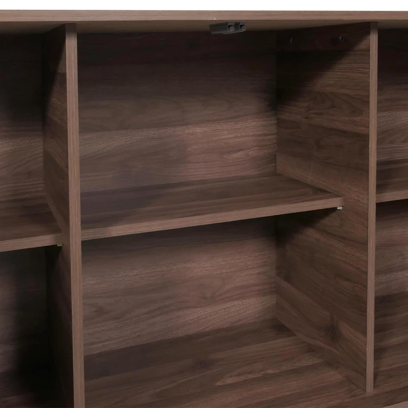 Buffet portes à ouverture par pression Aavec six compartiments de rangement 152x80x40 cm marron 04_0005994