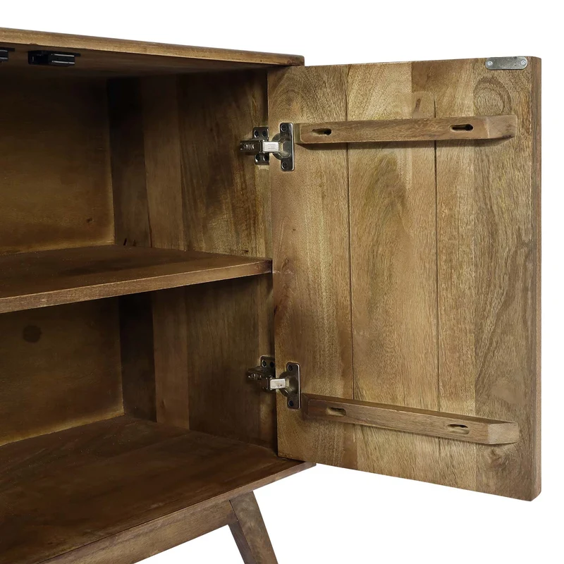 Buffet avec 4 compartiments et 4 étagères en bois de manguier 72x146x43 cm 04_0005991