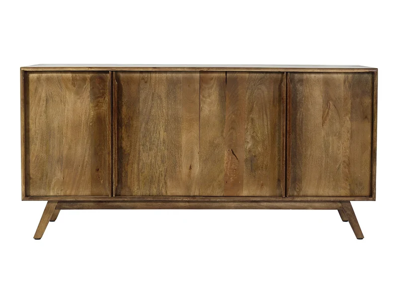 Buffet avec 4 compartiments et 4 étagères en bois de manguier 72x146x43 cm 04_0005991