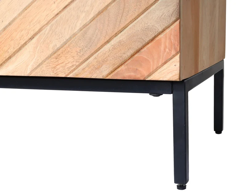 Buffet avec 4 portes et 4 étagères bois de manguier 79x176x42 cm 04_0005990