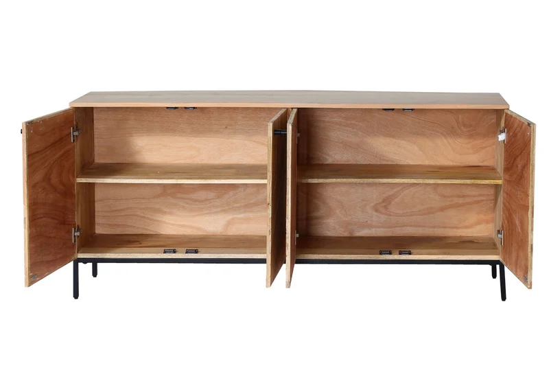 Buffet avec 4 portes et 4 étagères bois de manguier 79x176x42 cm 04_0005990