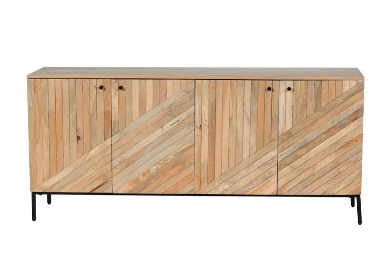 Buffet avec 4 portes et 4 étagères bois de manguier 79x176x42 cm 04_0005990