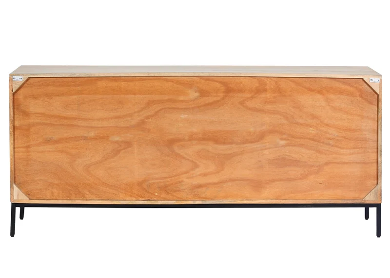 Buffet avec 4 portes et 4 étagères bois de manguier 79x176x42 cm 04_0005990