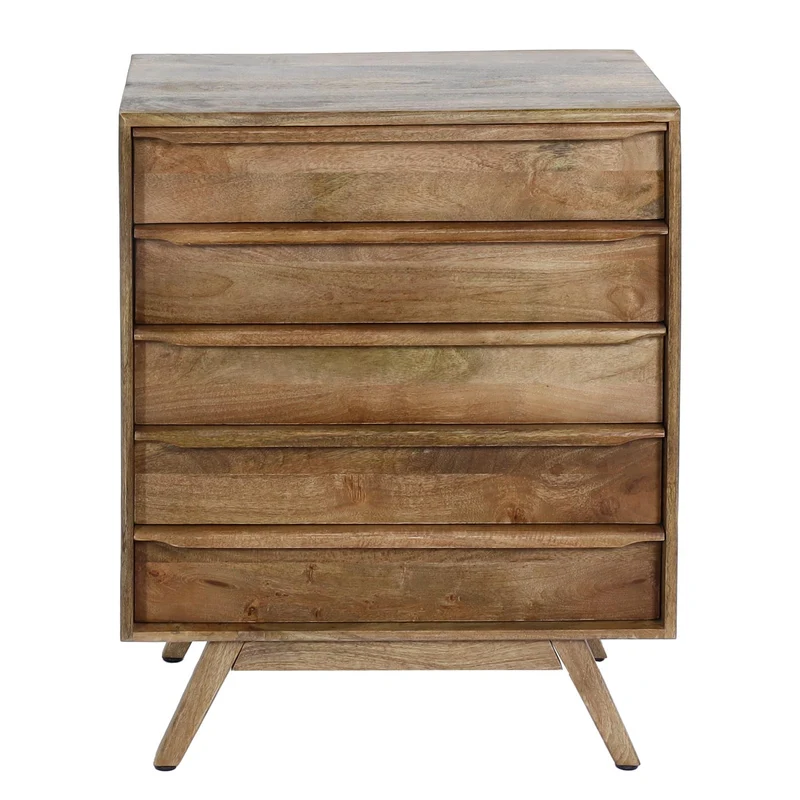 Buffet commode avec 5 tiroirs en bois de manguier 81 x 65 x 43 cm 04_0005977