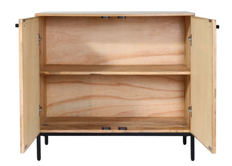 Buffet avec 2 portes et 2 compartiments de rangement bois de manguier 86 x 90 x 43 cm 04_0005976