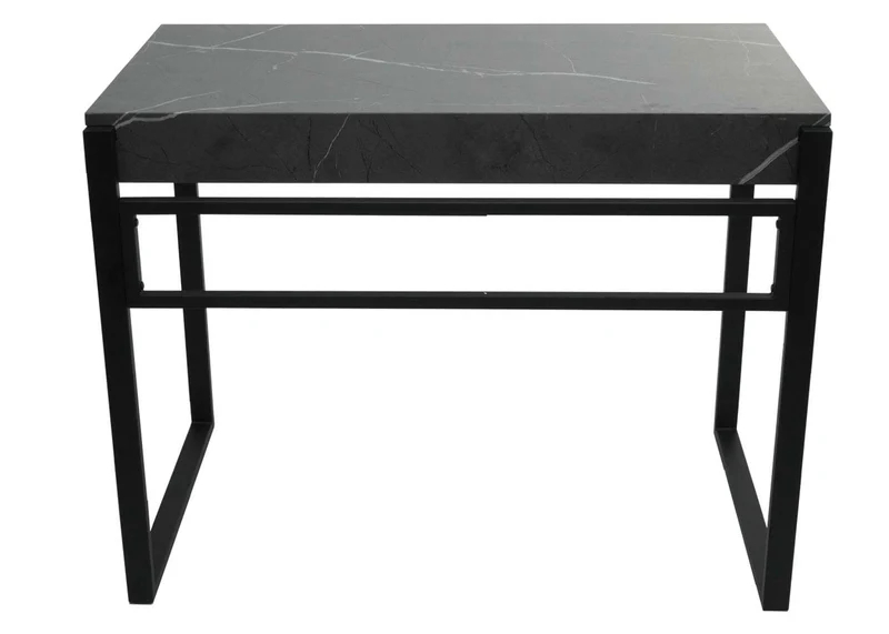 Bureau table d'ordinateur table d'appoint 100x54 cm MDF aspect marbre gris 04_0006064