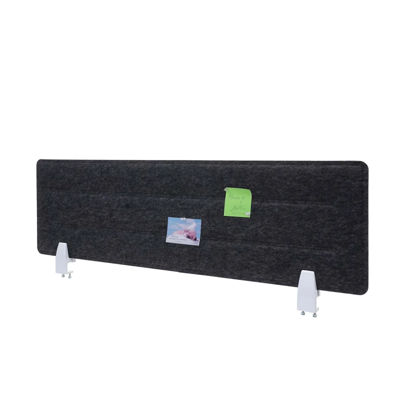Cloison de bureau panneau d'affichage isolation phonique tissu/textile 100x30 cm noir 04_0006438