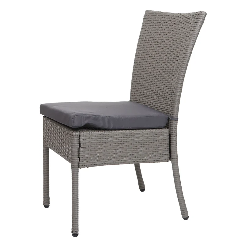 Ensemble table et 4 fauteuils de jardin en polyrotin gris foncé coussins gris foncé 04_0006766