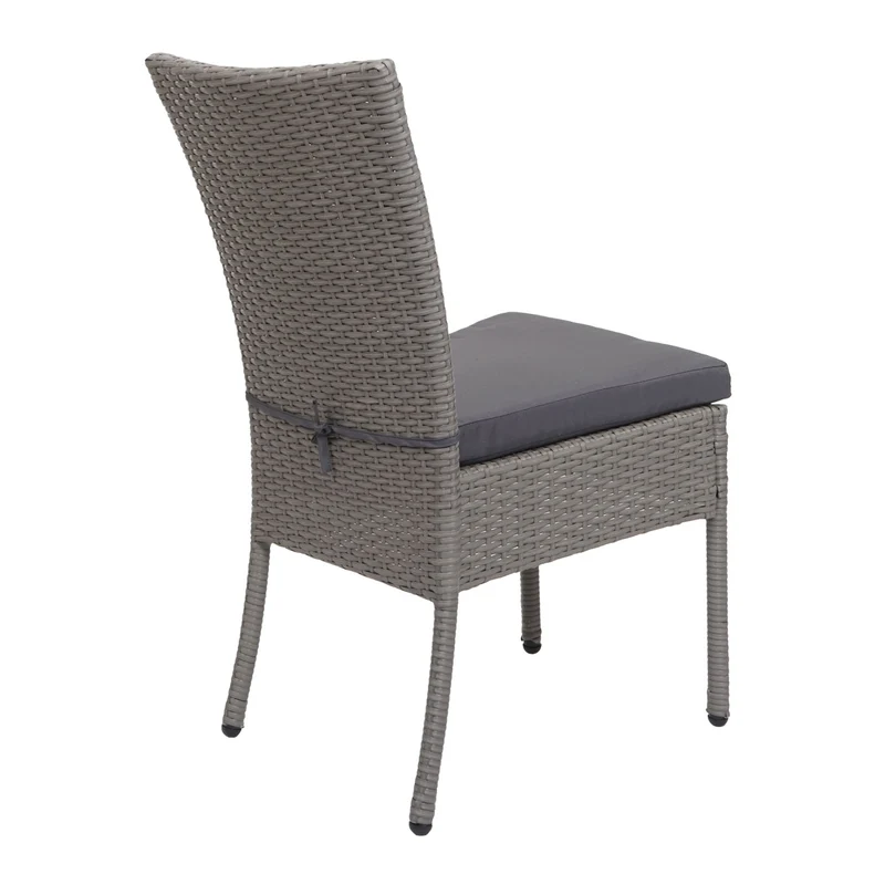 Ensemble table et 4 fauteuils de jardin en polyrotin gris foncé coussins gris foncé 04_0006766