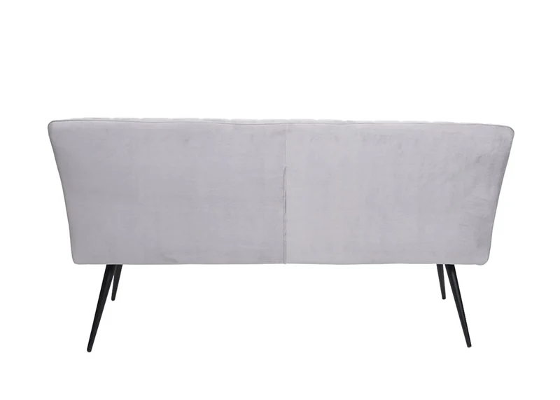 Ensemble de salle à manger 2x chaises de salle à manger et 1x banc 3 places en velours gris clair et métal 04_0006748