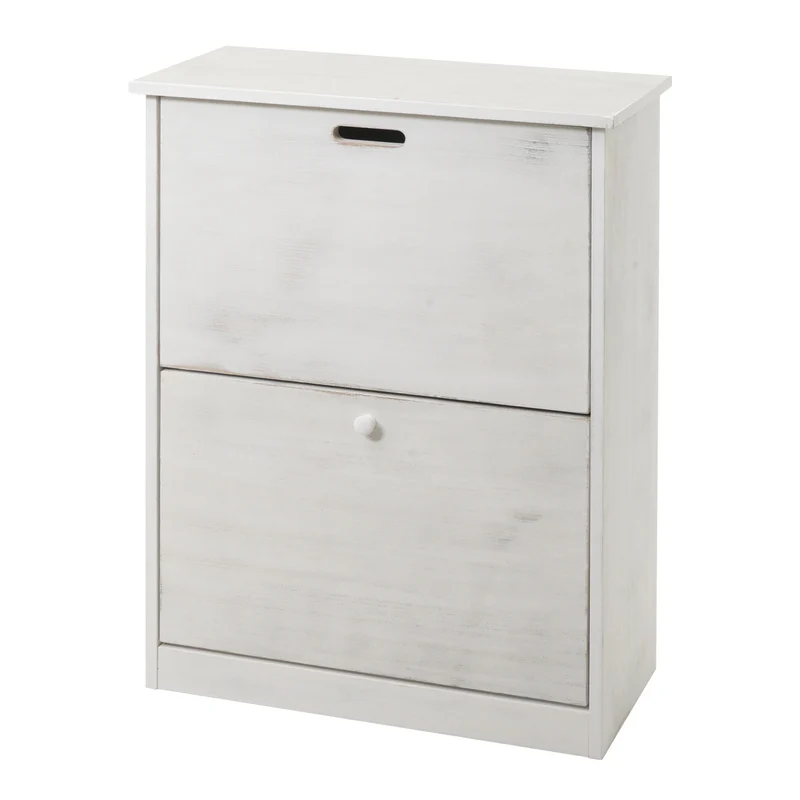 Meuble à chaussures 81x60x25 cm MDF blanc vieilli 04_0005895