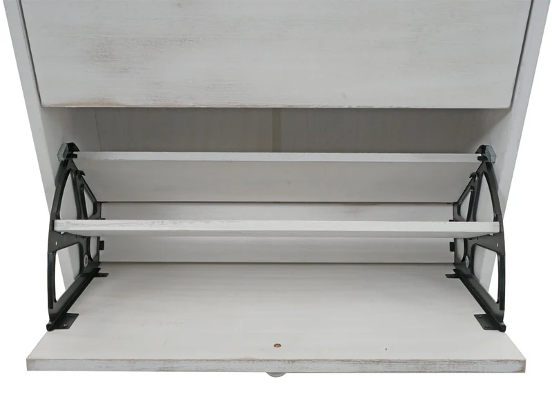 Meuble à chaussures 81x60x25 cm MDF blanc vieilli 04_0005895