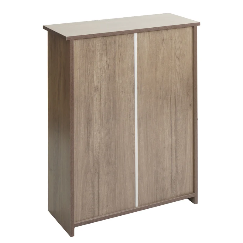Meuble à chaussures 81 x 60 x 25 cm 2 compartiments MDF gris-brun 04_0005893