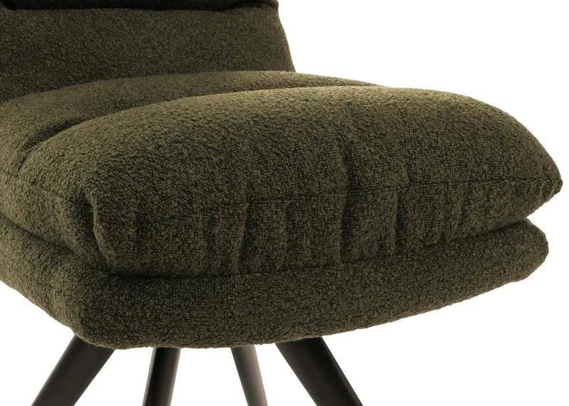 Chaise de salle à manger pivotante en tissu bouclé vert extra confortable 04_0006289