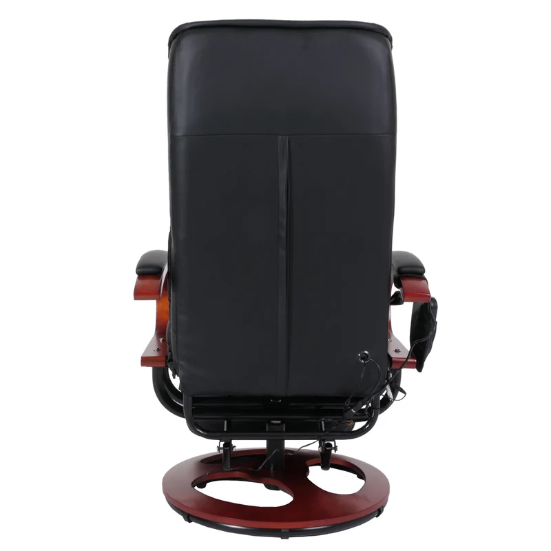 Fauteuil de relaxation fonction de massage 9 programmes 5 niveaux d'intensité en cuir noir 04_0006381