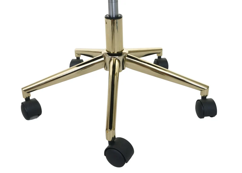 Chaise de bureau pivotante assise en velours noir avec accoudoir base dorée 04_0006208