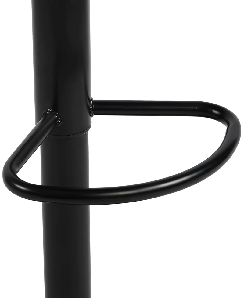 Set de 2 tabourets de bar hauteur réglable avec repose-pieds design moderne en métal noir 10_0005559