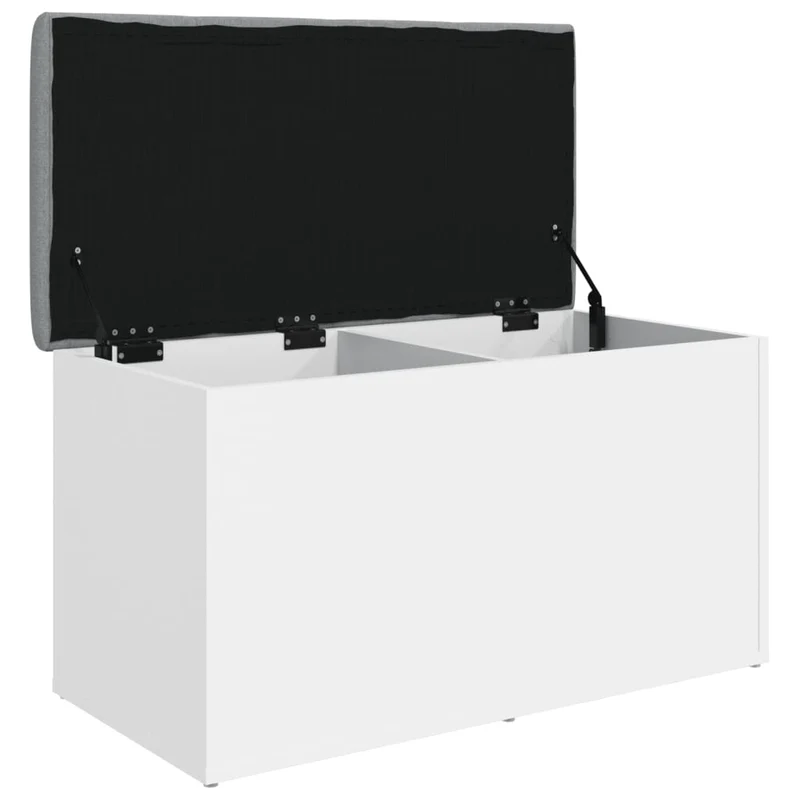 Banc banquette de rangement blanc 82 x 42 x 45 cm bois d'ingénierie blanc DEC024713