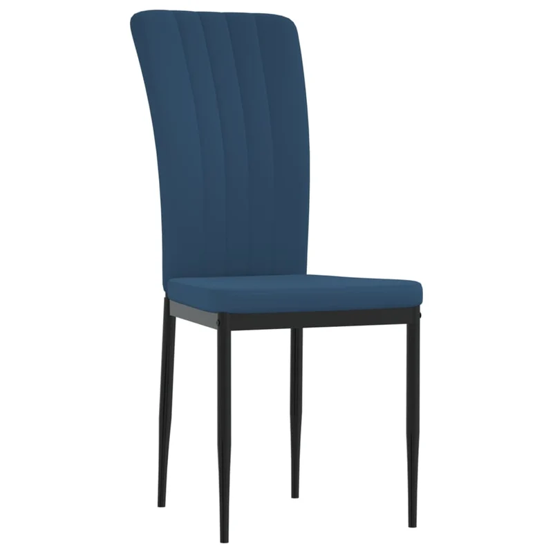 Set de 2 chaises de salle à manger en tissu velours bleu DEC025481